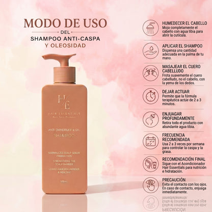 Champú Anticaspa y Control de Grasa Hair Essentials
